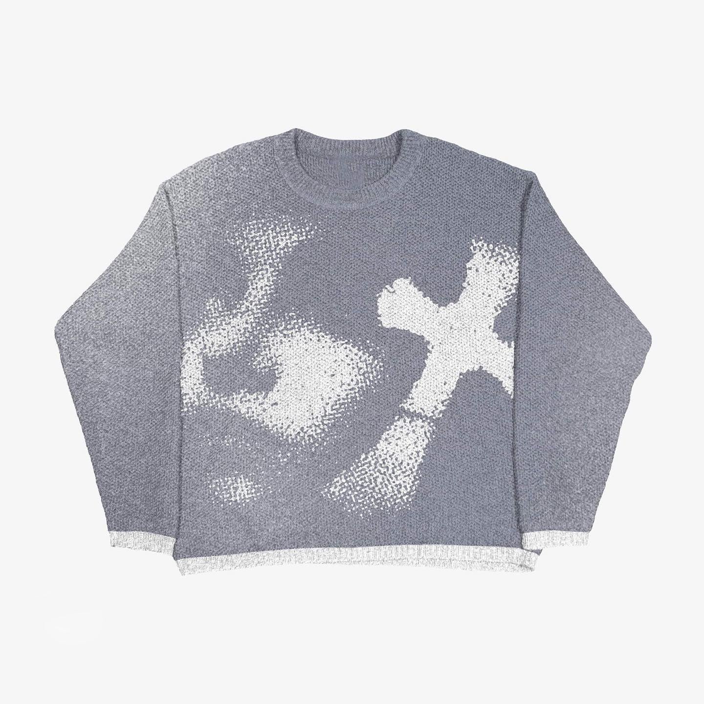 “Static Cross Knit – Pixelated Pulse”