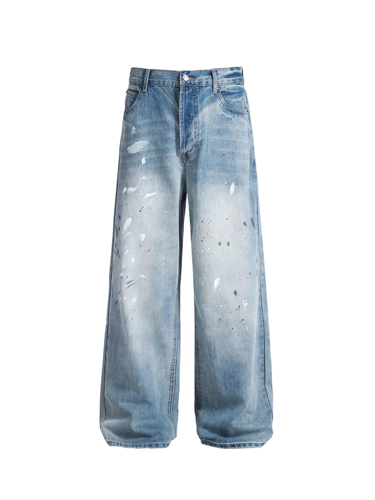 Grunge Paint-Splatter Baggy Jeans β Vintage Street Look