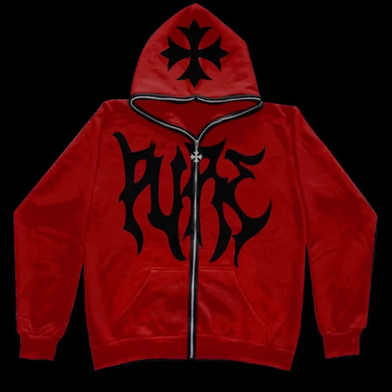 β Hellcore Flame Zip-Up Hoodie β Midnight Blue Edition