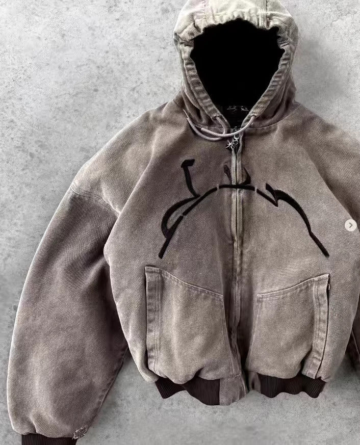 ⚡ SHOCKWAVE – Spray Fade Symbol Zipper Hoodie