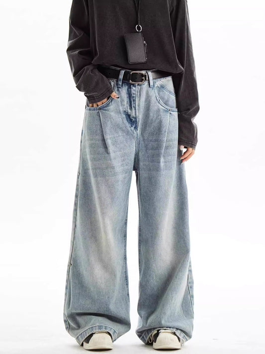 Unisex Baggy Jeans – Vintage Washed Look | Wide Fit Streetwear