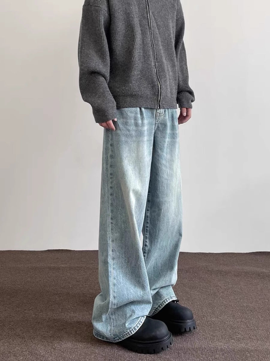Baggy Washed Blue Jeans – Streetwear Essentials