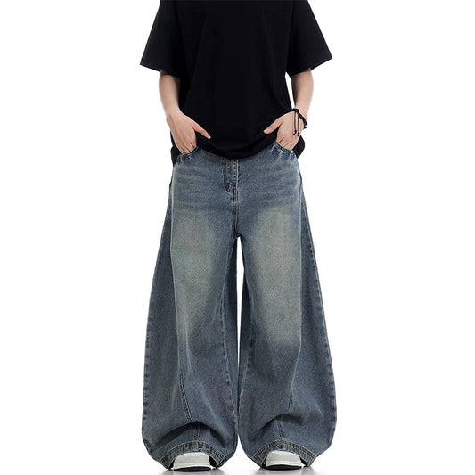 Washed Wide-Leg Budget Denim