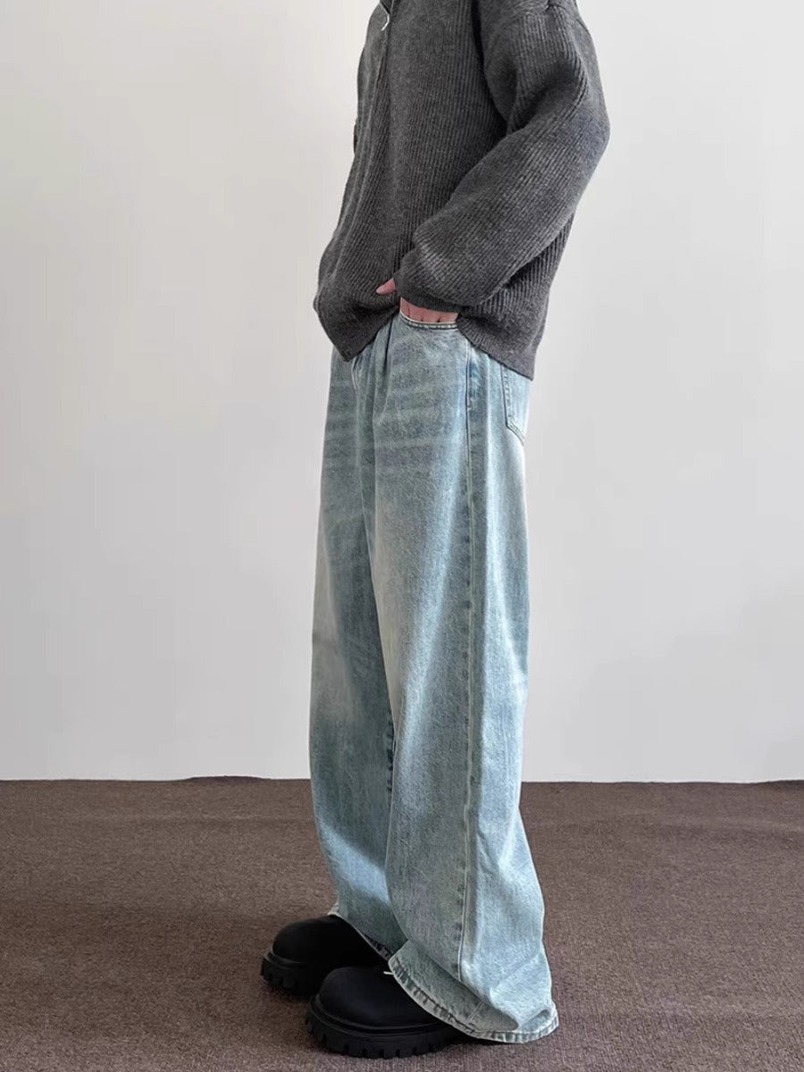Baggy Washed Blue Jeans – Streetwear Essentials