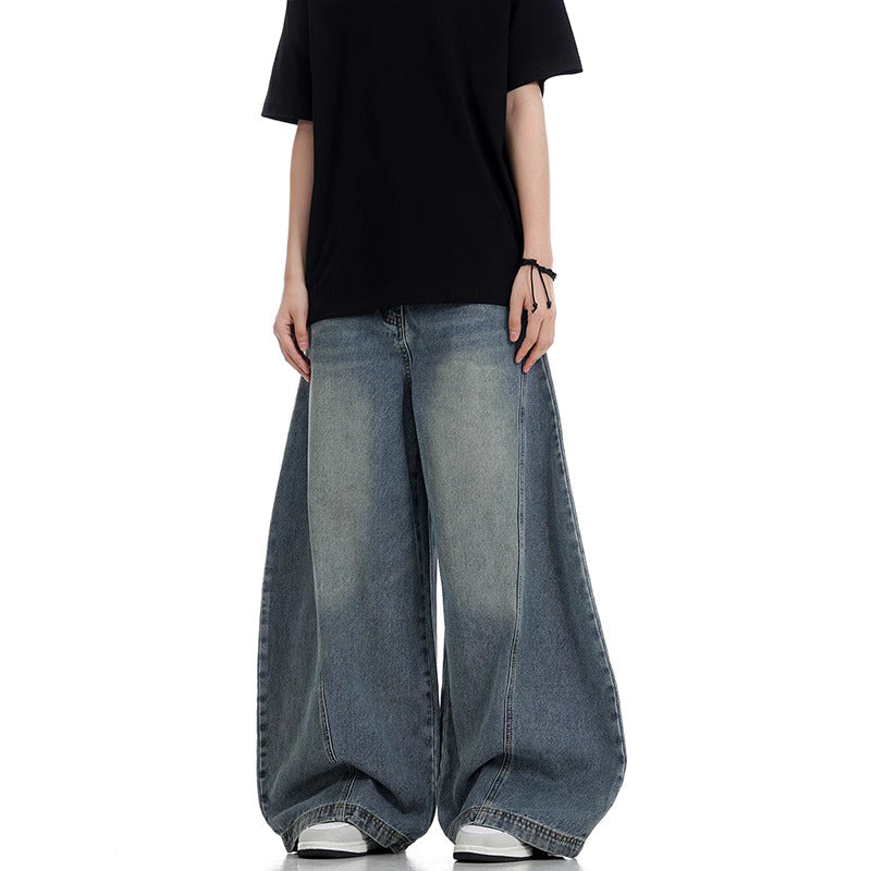 Washed Wide-Leg Budget Denim