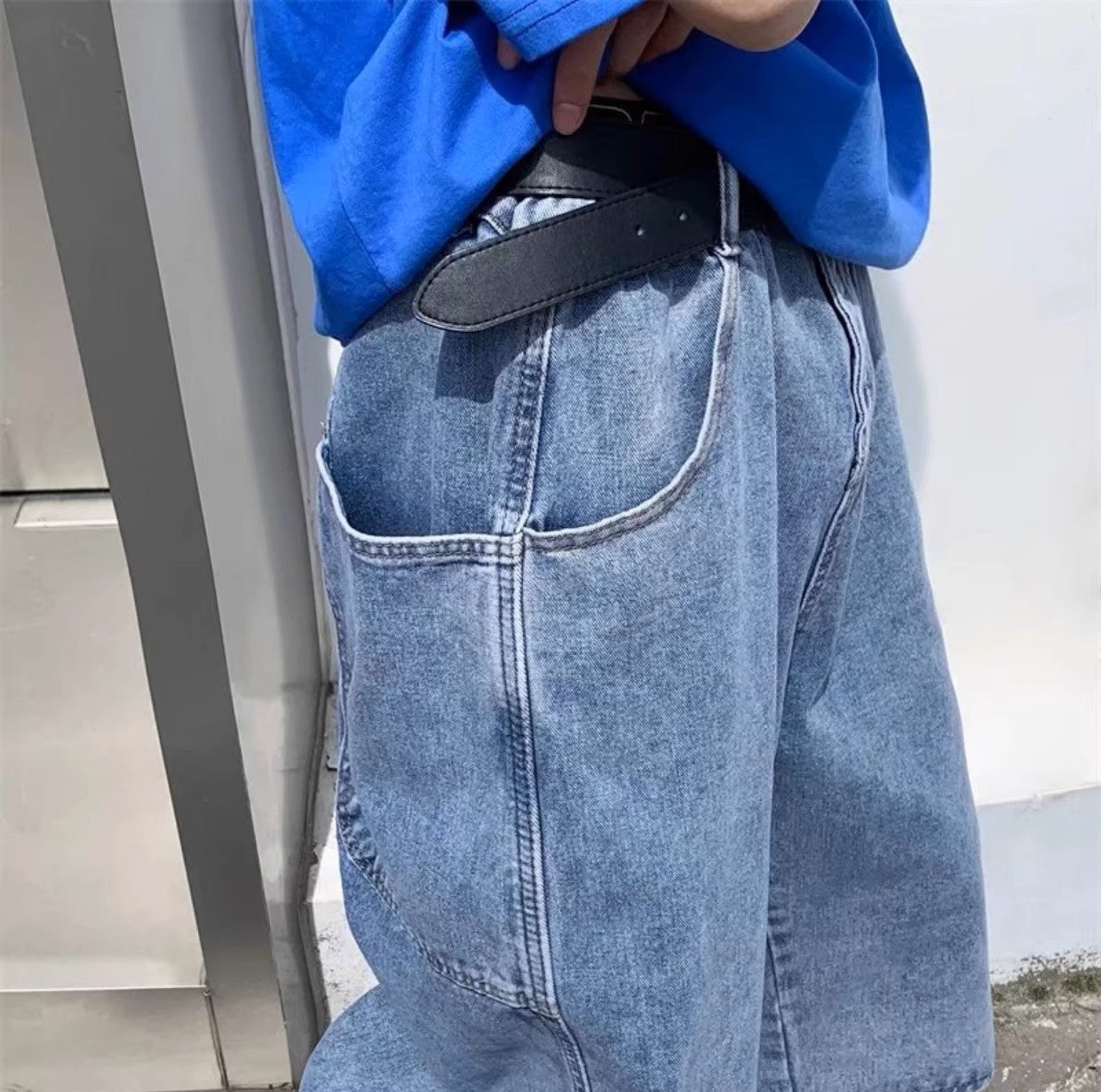 Oversized Streetwear Jorts - Blue