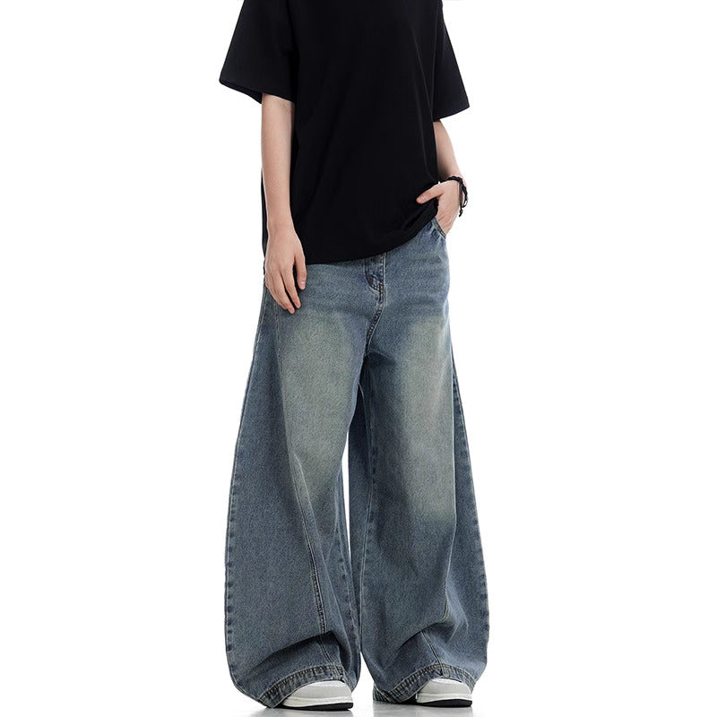 Washed Wide-Leg Budget Denim
