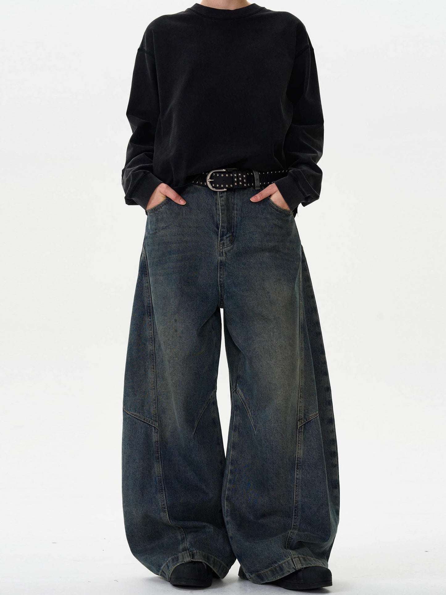 Wide Leg Washed Denim – Oversized Fit
