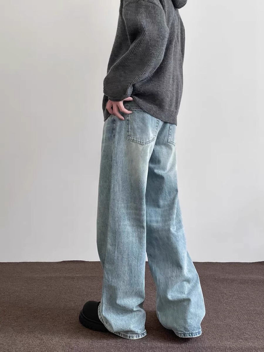 Baggy Washed Blue Jeans – Streetwear Essentials