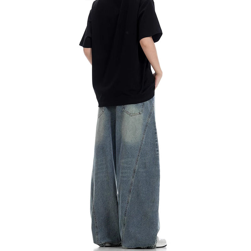 Washed Wide-Leg Budget Denim