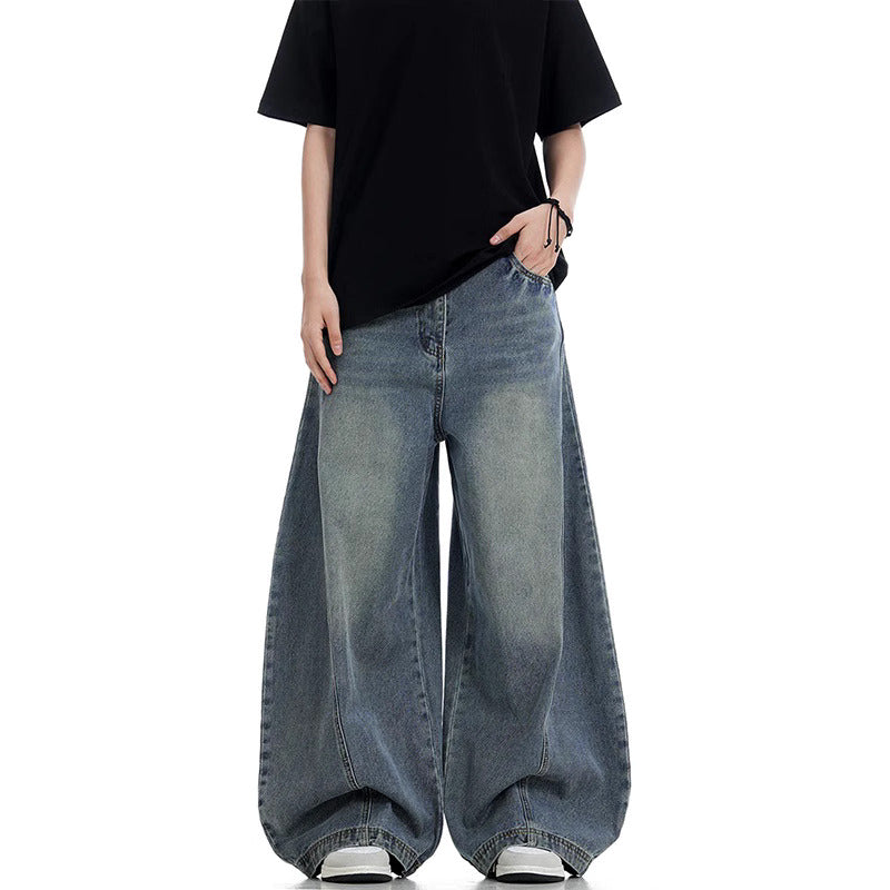 Washed Wide-Leg Budget Denim