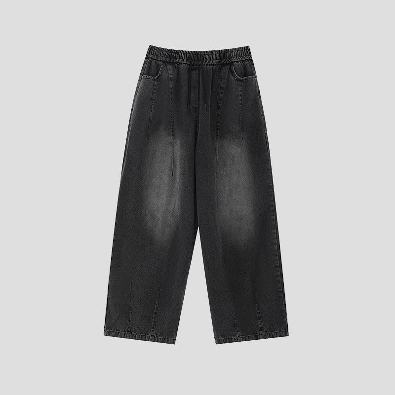 "Budget Drawstring Washed Black Denim