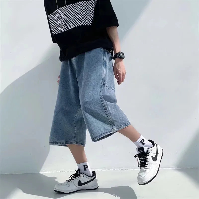 Oversized Streetwear Jorts - Blue