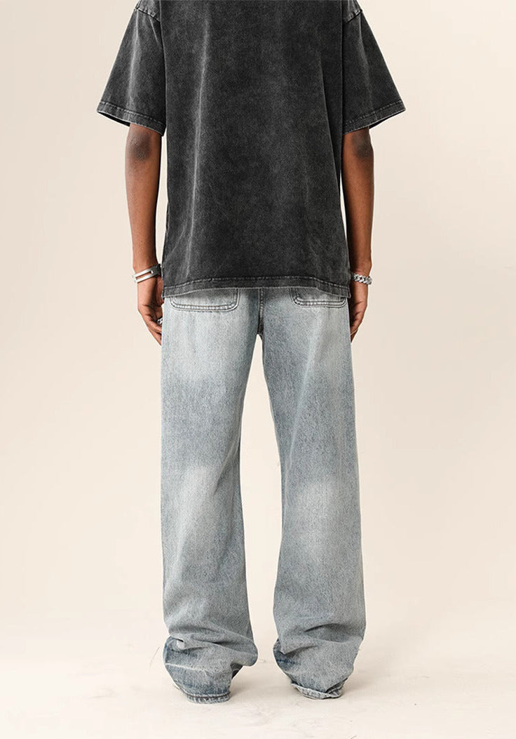 Frosted Cuts Baggy Denim