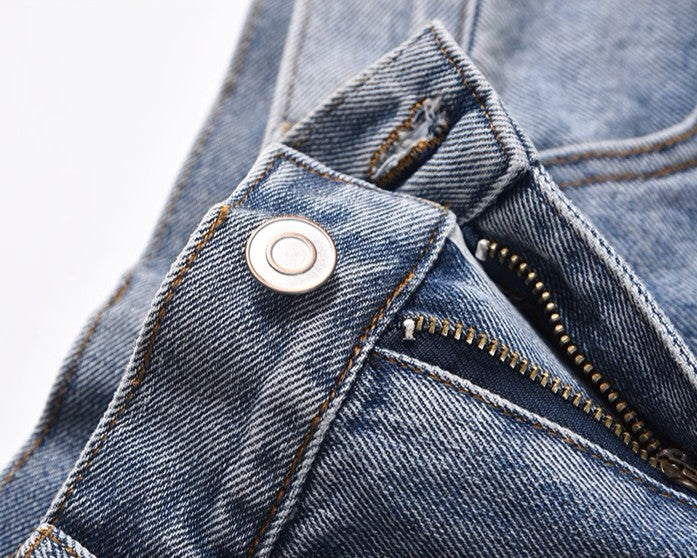 Frosted Cuts Baggy Denim