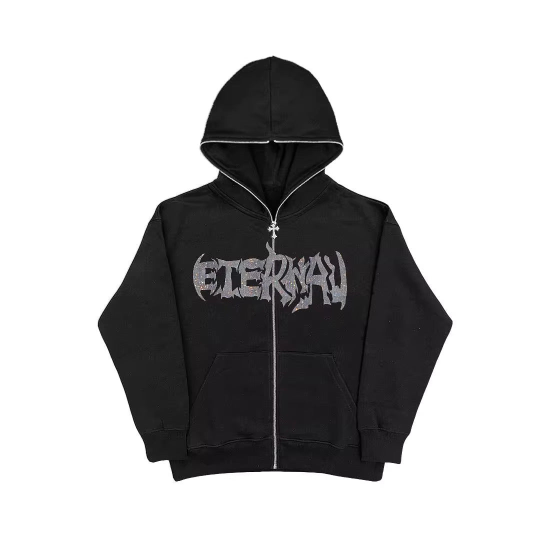 🕷 ETERNAL THREADS – Gothic Web Zipper Hoodie