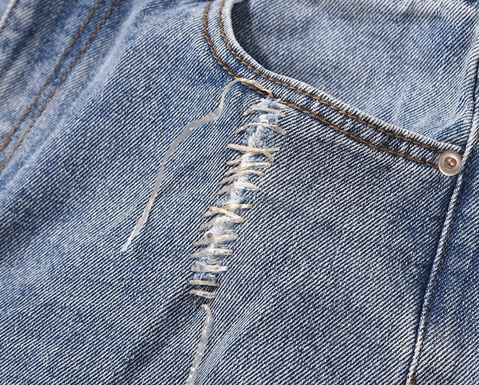 Frosted Cuts Baggy Denim