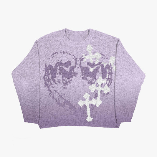 💜 Crossfade Knit – Broken Heart Gradient Sweater