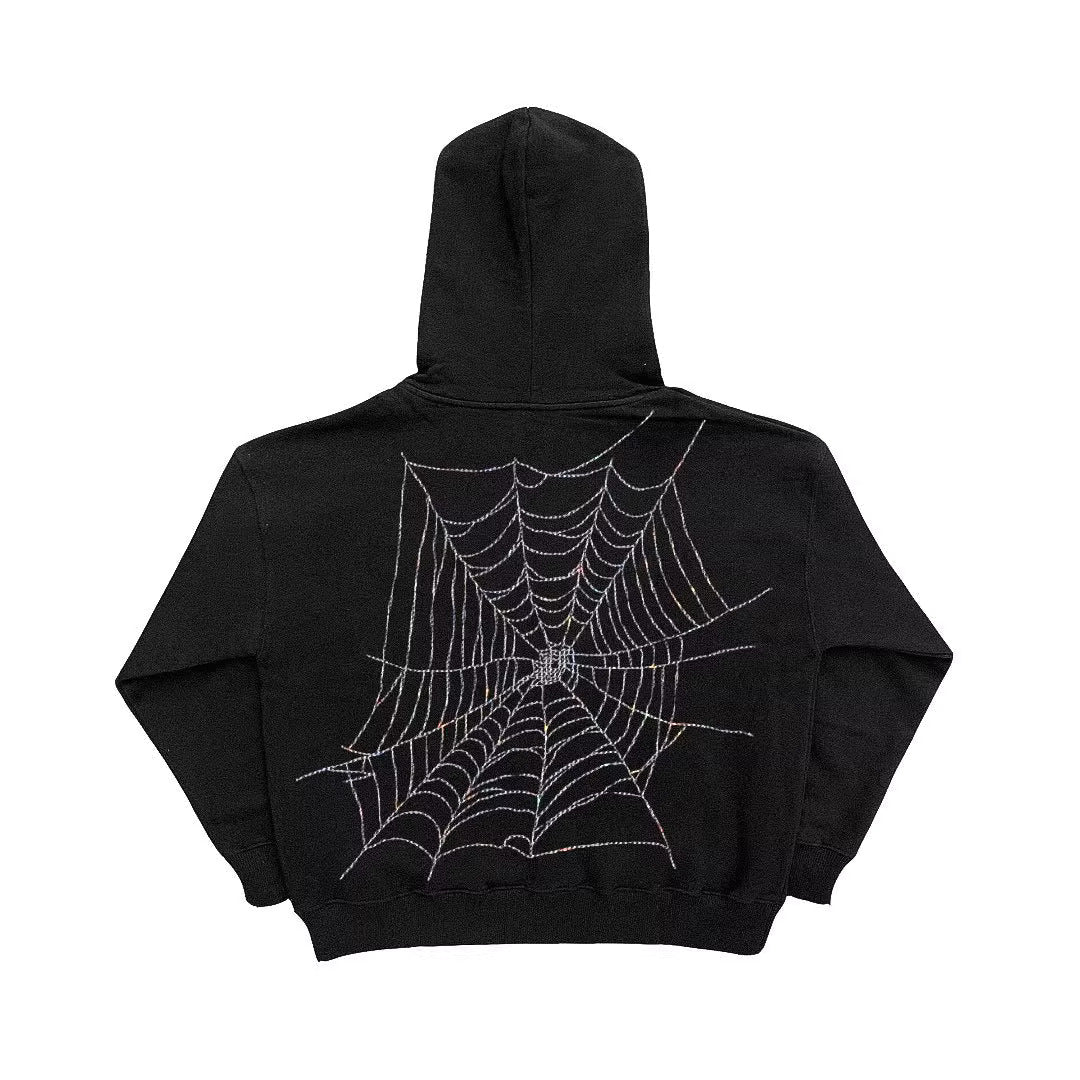 🕷 ETERNAL THREADS – Gothic Web Zipper Hoodie