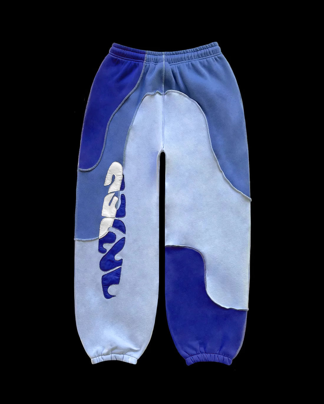 💧 “Sky Drip” Patchwork Tracksuit – Blue Fade