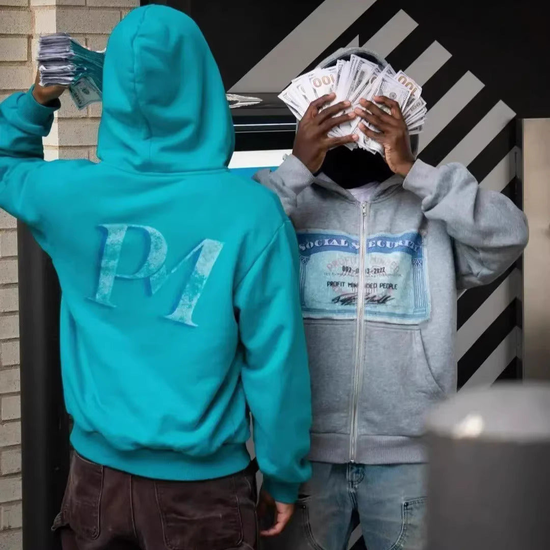 “Social Flex” Zip-Up Hoodie – Bold Statement Streetwear