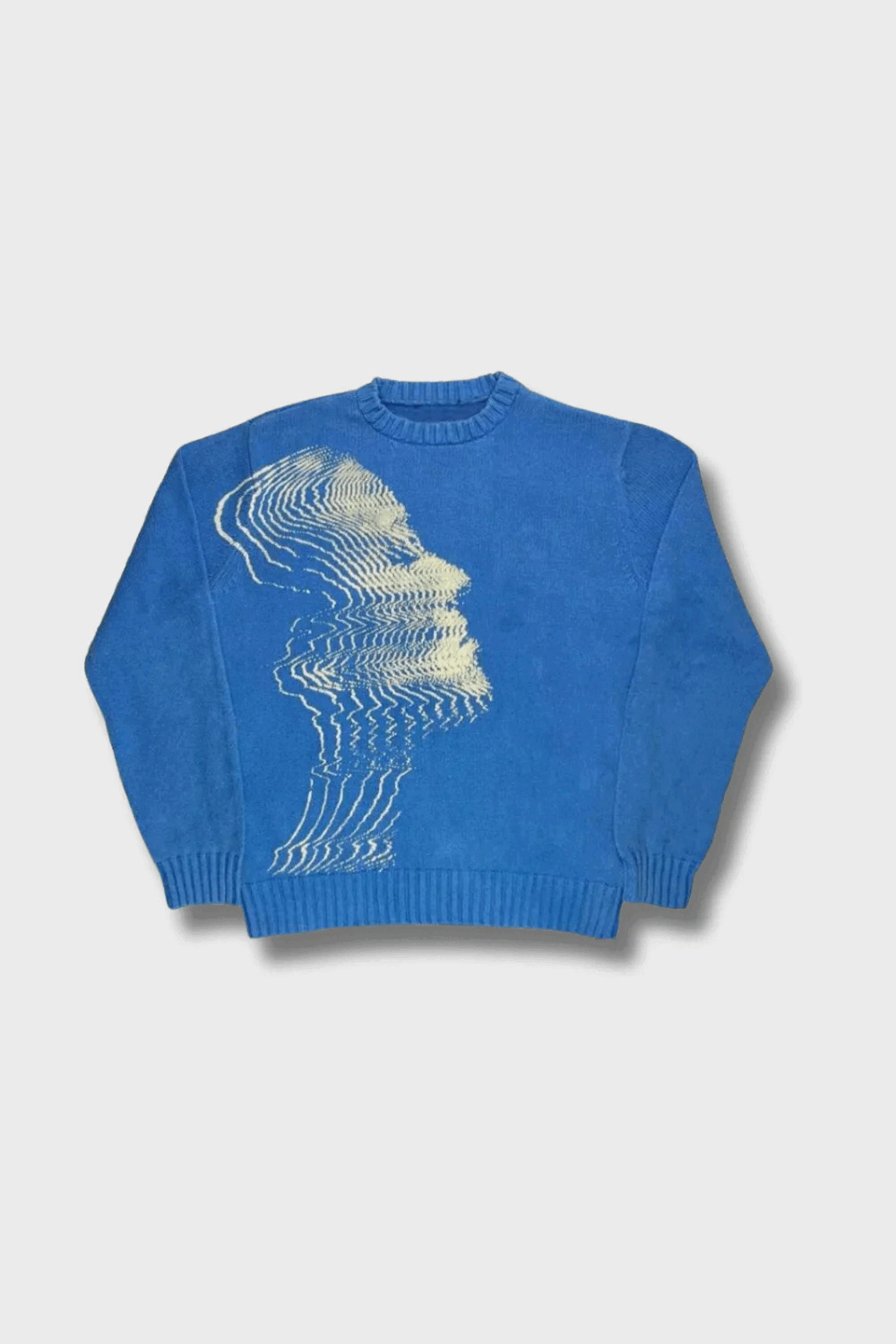 Distorted Vision Knit Sweater – Electric Blue
