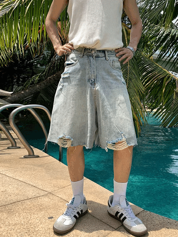 “Palm Bleach Ripped Jorts – Heatwave Edition”