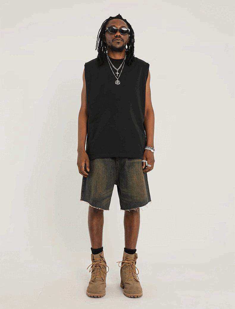 Essential Baggy Streetwear Jorts – Washed Brown