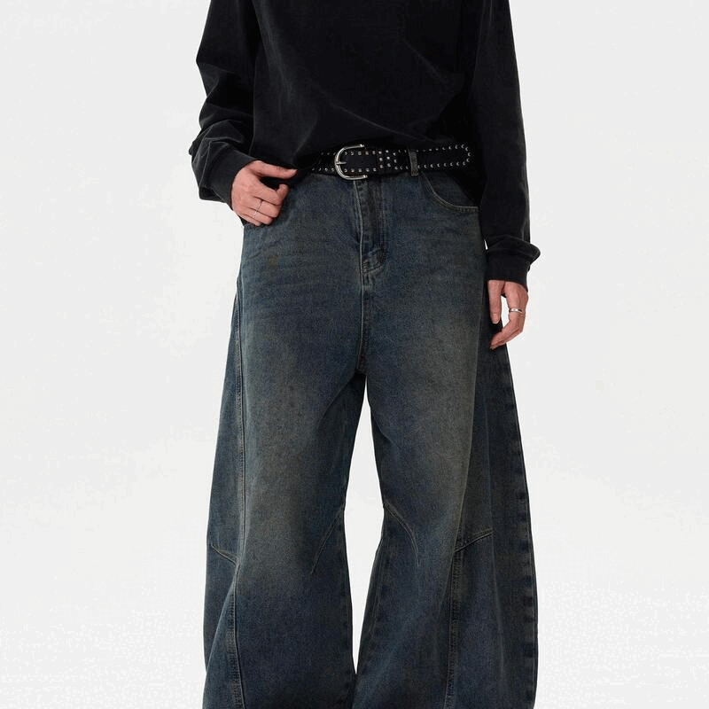 Wide Leg Washed Denim – Oversized Fit