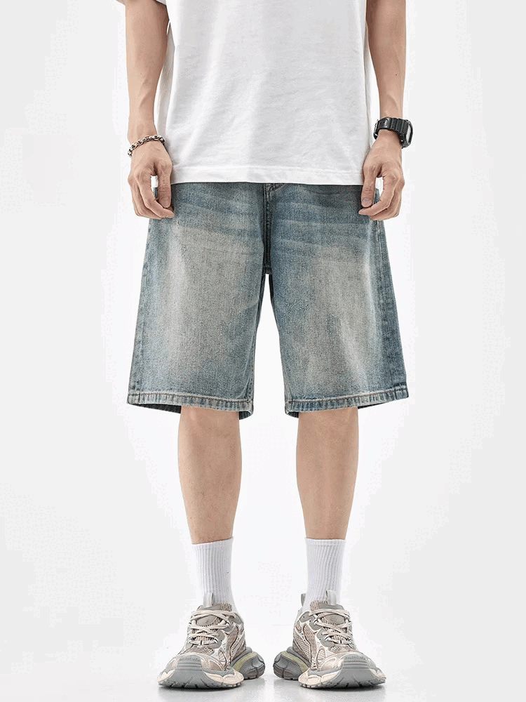 Cloud Fade Wide-Leg Jorts