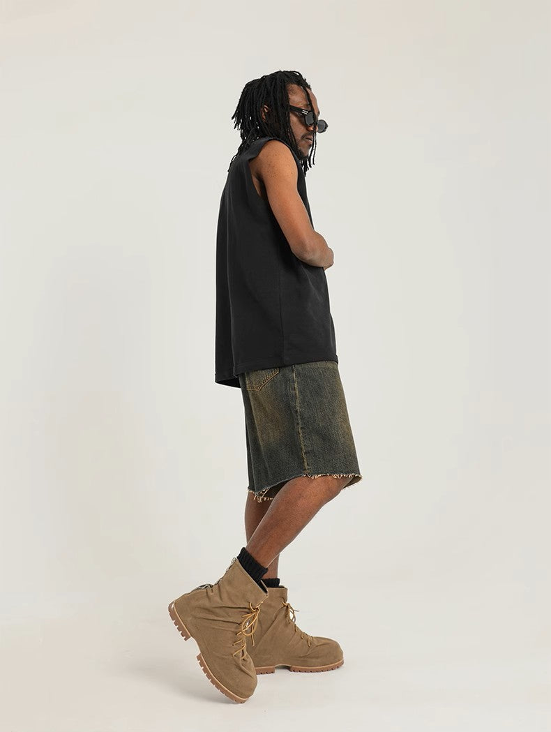 Essential Baggy Streetwear Jorts – Washed Brown