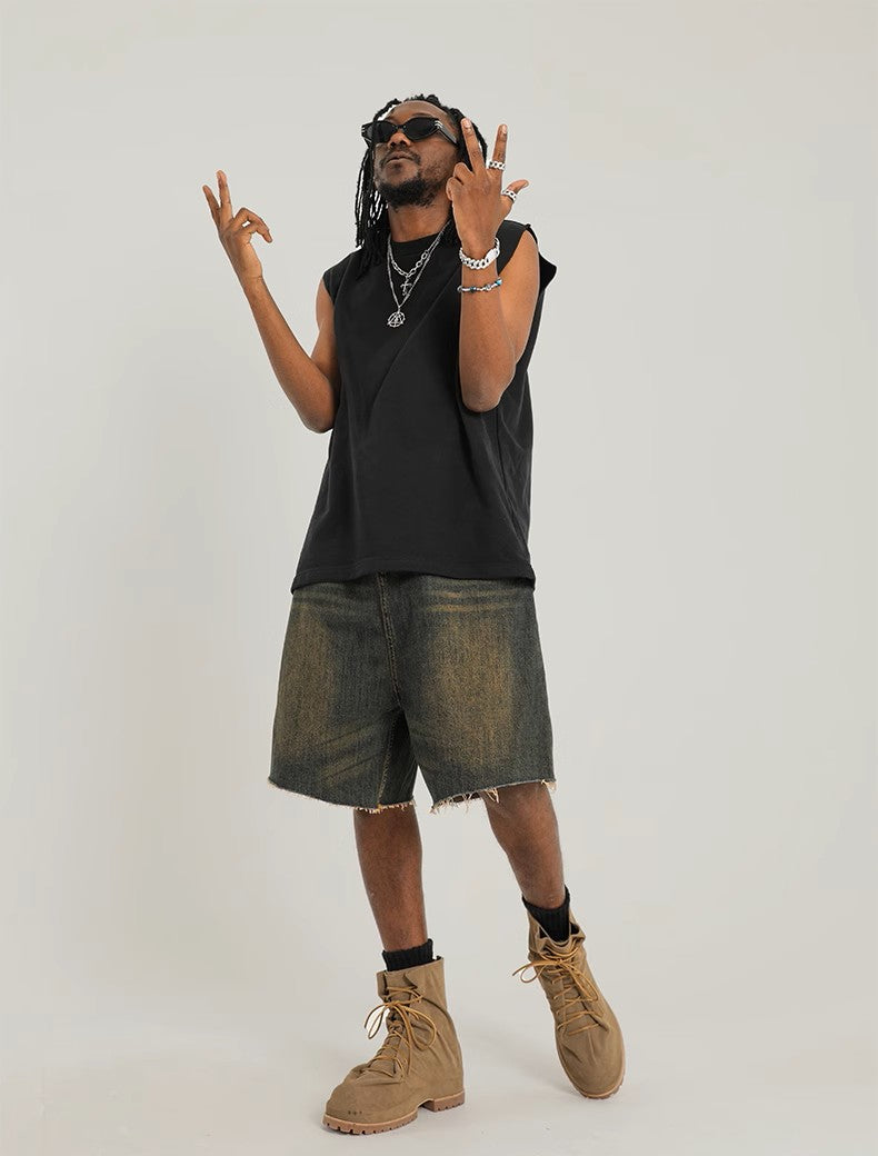 Essential Baggy Streetwear Jorts – Washed Brown