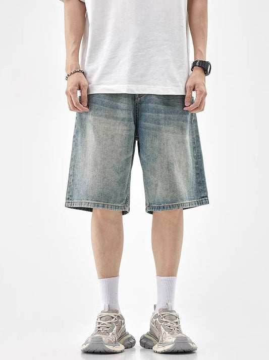 Cloud Fade Wide-Leg Jorts