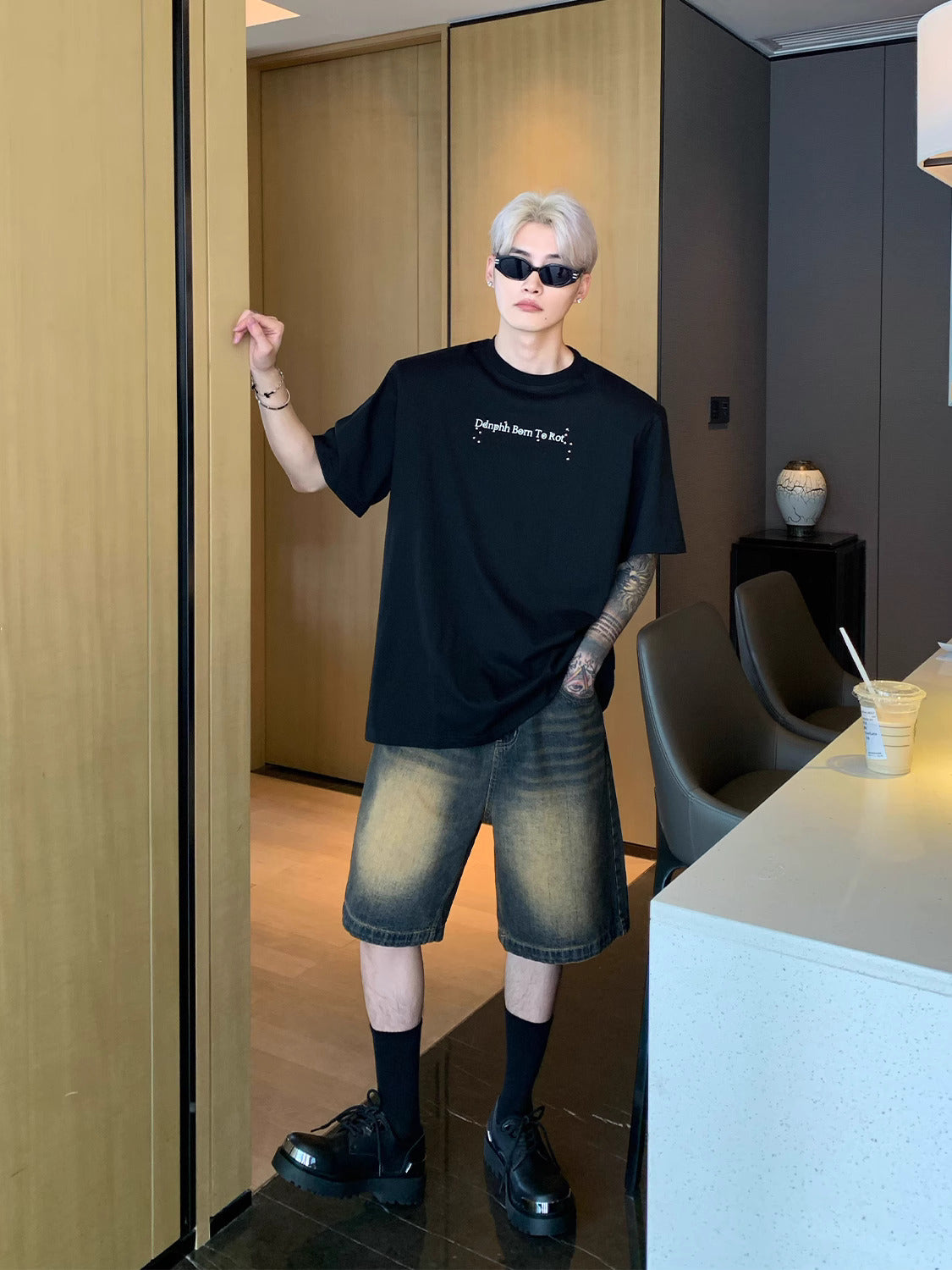 “Dusk Burnout Jorts – Washed & War-Ready”  Description: