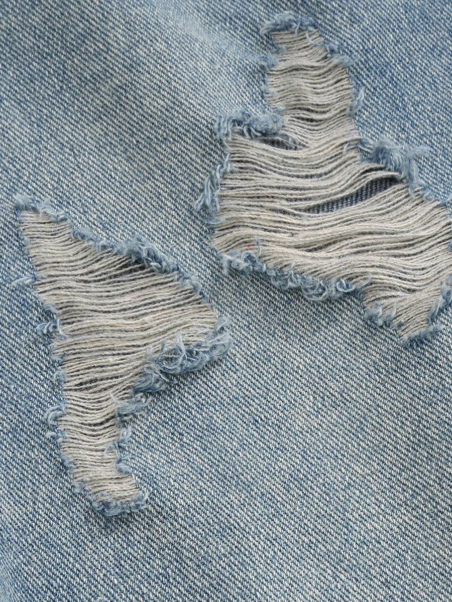 “Static Burn Distressed Jorts”