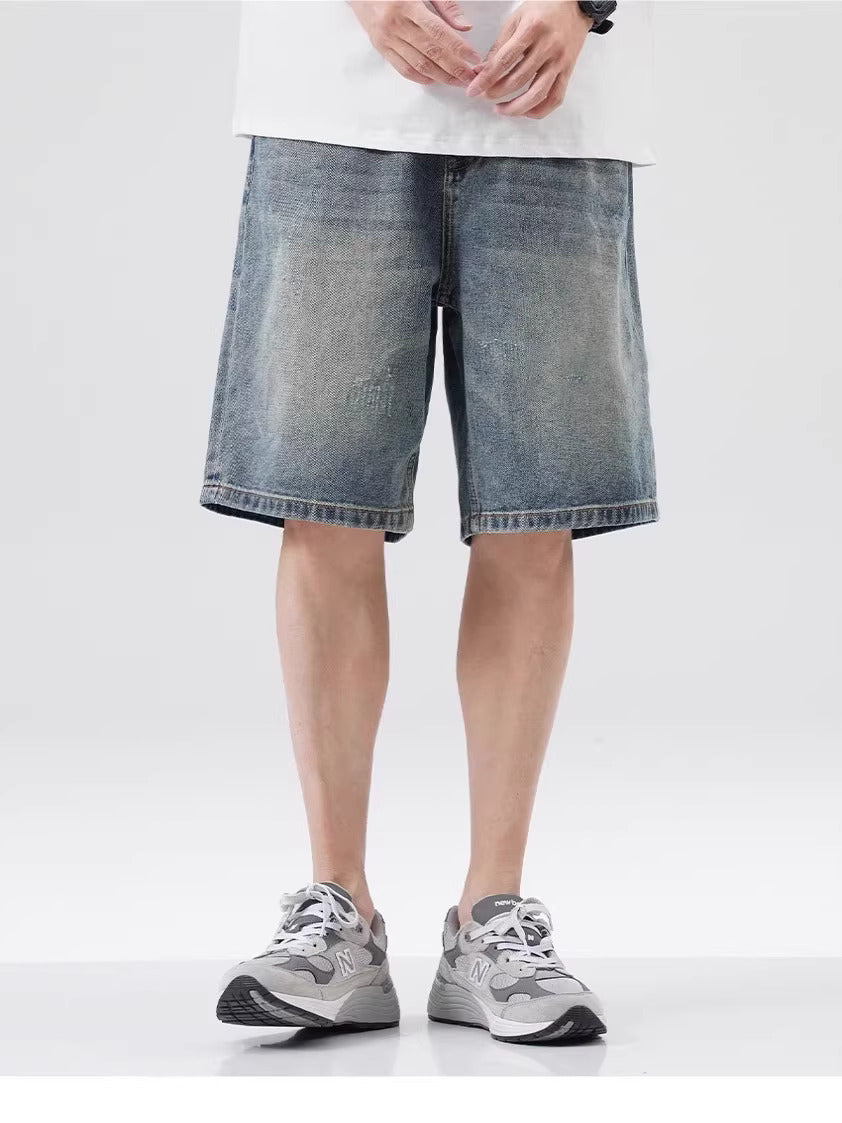 Cloud Fade Wide-Leg Jorts