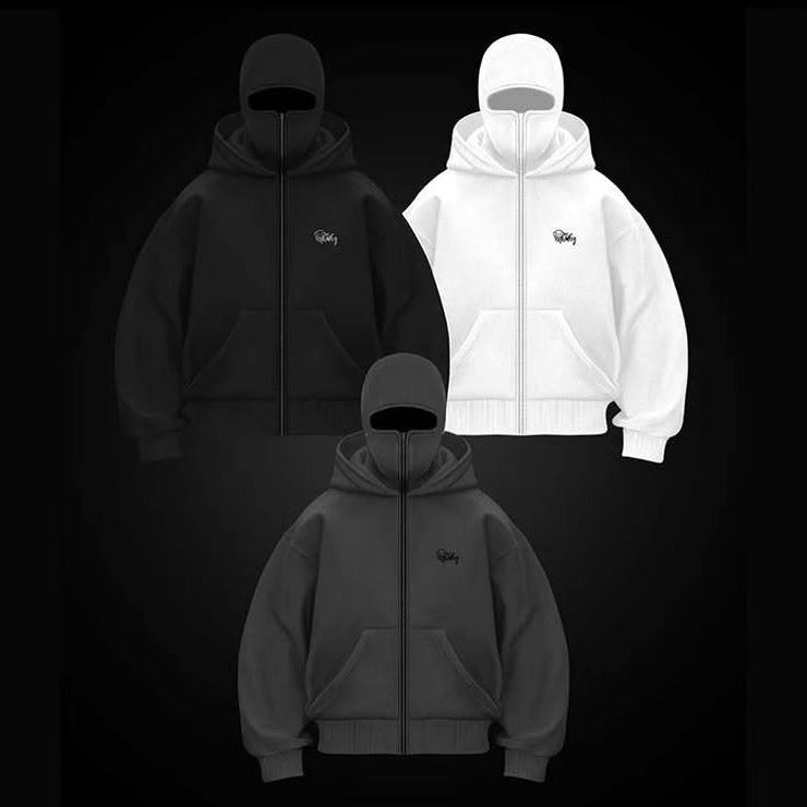 🔥 ShadowStorm Balaclava Zip-Up Hoodie