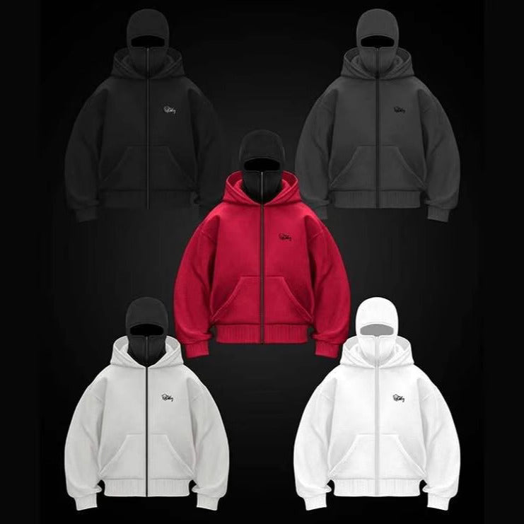 🔥 ShadowStorm Balaclava Zip-Up Hoodie