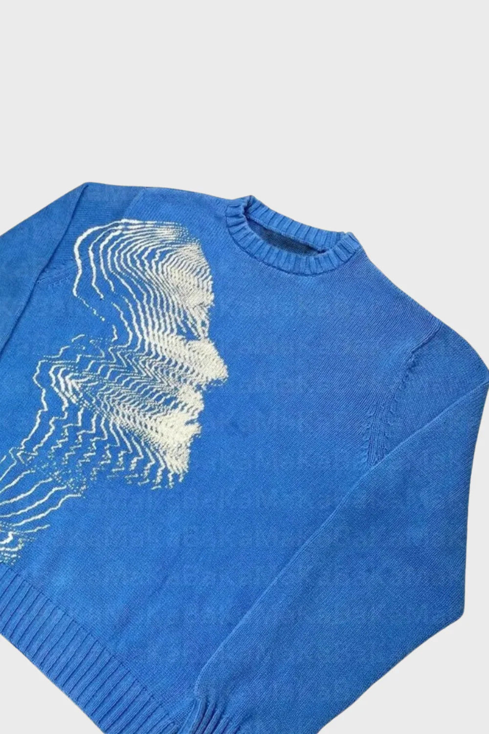 Distorted Vision Knit Sweater – Electric Blue