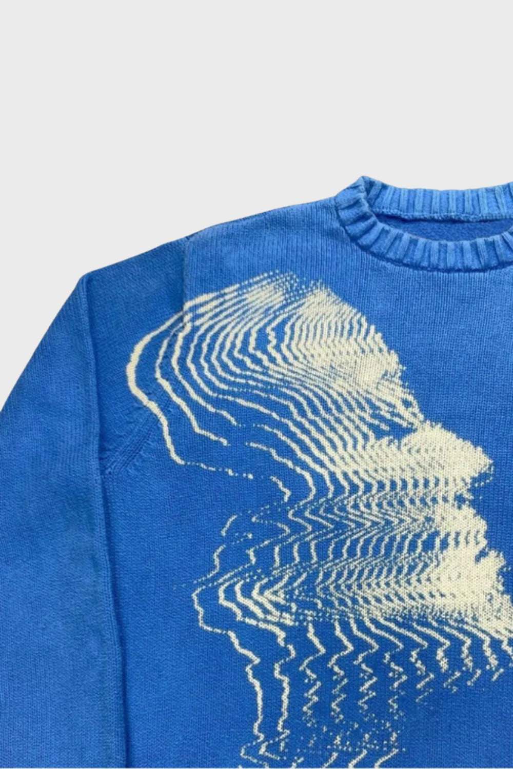 Distorted Vision Knit Sweater – Electric Blue