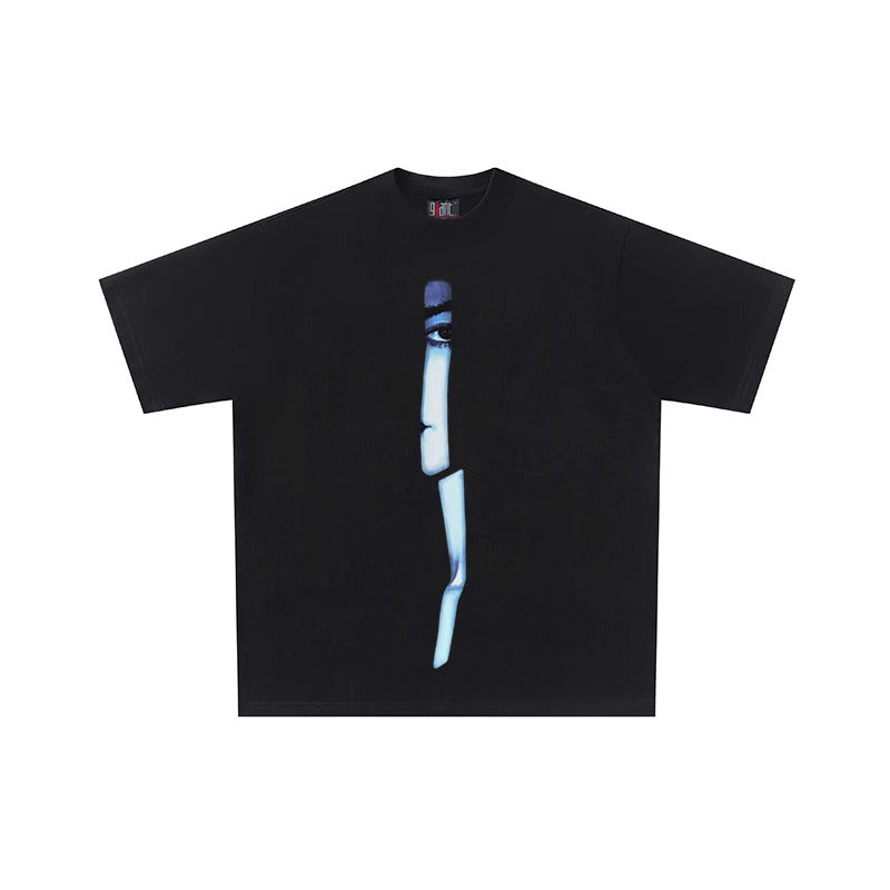 Broken Face Graphic Tee – Oversized Streetwear Essential