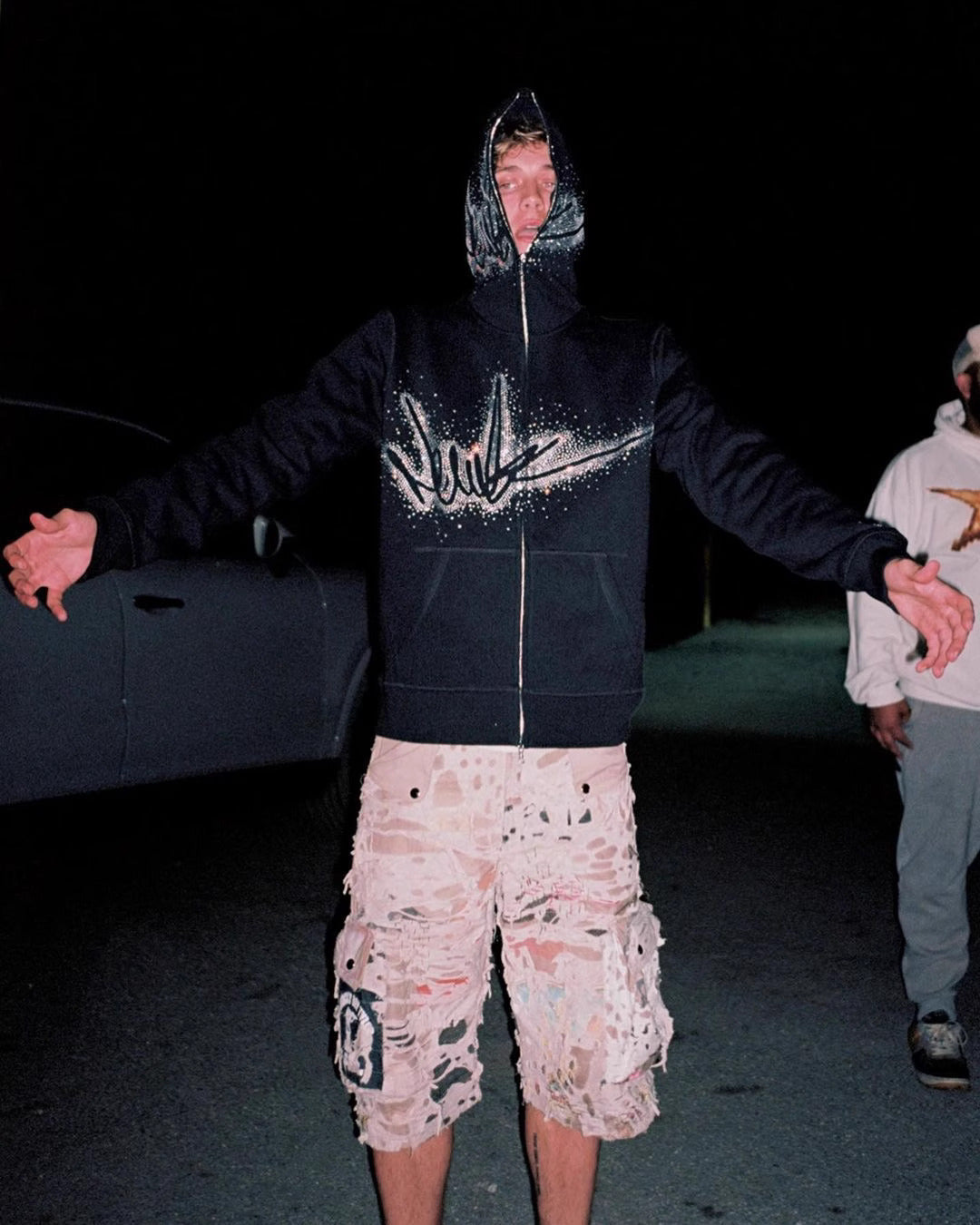 ✨🔒 "BLAST ZIP – Midnight Rhinestone"